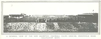 View of New Brompton F.C. football ground in 1906