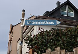 Straßenschild in Untenmankhaus