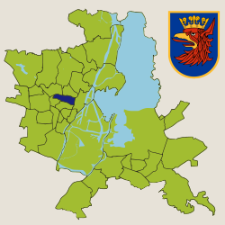 Location of Niebuszewo-Bolinko within Szczecin