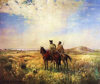 Serhiy Vasylkivsky, Cossacks in the Steppe (1900s), oil on canvas.