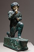 "The Worshipper of Larsa", a votive statuette dedicated to the god Amurru for Hammurabi's life; circa 1760 BC; bronze and gold; 19 x 15 cm; Louvre