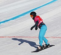 Aina Gomariz beim Team-Ski-Snowboard-Cross-Wettbewerb