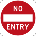 (R2-4) No Entry (excluding the Australian Capital Territory, New South Wales and the Northern Territory)