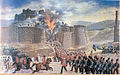 British-Indian troops attacking the citadel during the First Afghan War, 1839.