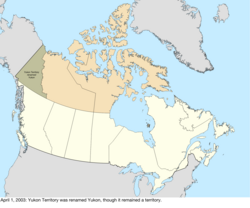 Map of the change to Canada on April 1, 2003