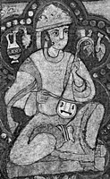 Rebab, Sicily, c. 1140 AD. Painting from the Cappella Palatina. Same sound holes found on Al Andalusia lutes