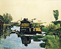 Maisons flottantes sur un fleuve (Houses Floating on a River) by Paul Cézanne, between 1875 and 1877
