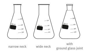 Different styles Erlenmeyer flasks
