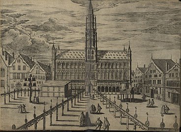 View of the Grand-Place in Brussels and the Town Hall, Jan Mommaert, 1594