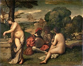 Giorgione/Tizian Ländliches Konzert
