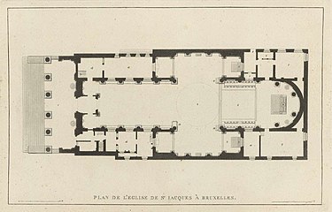 Floor plan of the church, from Pierre-Jacques Goetghebuer's Choix des monuments (1827)