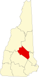 State map highlighting Belknap County