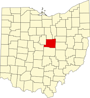 Map of Ohio highlighting Knox County
