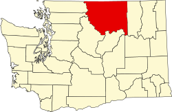 Karte von Okanogan County innerhalb von Washington