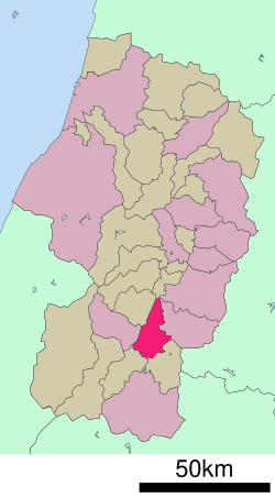 Location of Nan'yo in Yamagata Prefecture