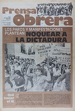 Prensa Obrera #1 cover, 1982.