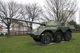 French Renault VBC-90 six-wheeled armoured car.