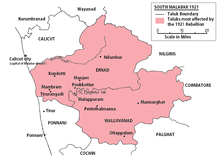 Map of South Malabar in 1921