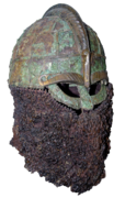 Valsgärde 8 helmet (580–630 AD)[4] with an enclosed aventail fixed to the visor