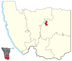 Karte Keetmanshoop-Stadt in Namibia