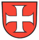 Weissach In Rot ein silbernes (weißes) Kreuz mit Tatzenenden.