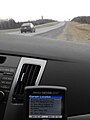 GPS display on Highway 102 near Lantz, Nova Scotia
