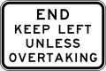 (R6-32) End Keep Left Unless Overtaking