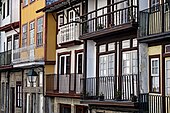 Balconies on the city (UNESCO World Heritage Site) of Guimarães, Portugal