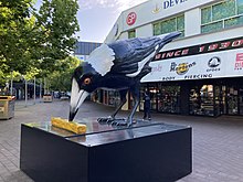 Colour photo of a sculpture of a bird