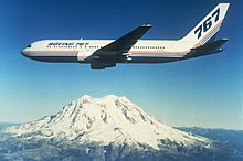 [[N767BA|Boeing 767#767-200]], the first 767 built (the prototype), in flight over Mount Rainier, circa 1980s