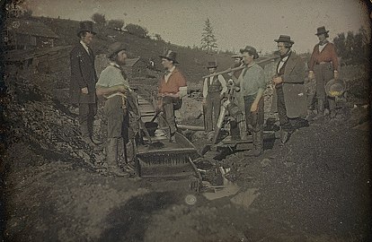 California gold miners with long tom, c. 1850–1852