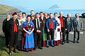 Faroese folk dance club with some members in national costumes