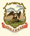 Image 55The coat of arms of Illinois as illustrated in the 1876 book State Arms of the Union by Louis Prang. Image credit: Henry Mitchell (illustrator), Louis Prang & Co. (lithographer and publisher), Godot13 (restoration) (from Portal:Illinois/Selected picture)