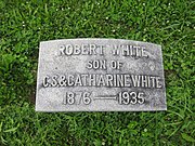 Gravestone marker for Robert White's interment site