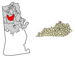 Location of Edgewood in Kenton County, Kentucky