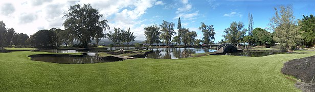 Panorama of Liliʻoukalani Park and Gardens in Hilo, Hawaii