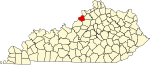 State map highlighting Oldham County