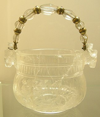 Rock crystal bucket, early 17th-century, the handle perhaps later, WB.80