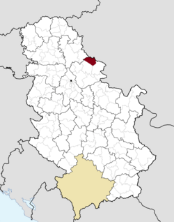 Location of Plandište within Serbia