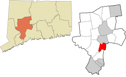 Beacon Falls' location within the Naugatuck Valley Planning Region and the state of Connecticut