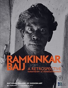 Baij's photo on cover of Ramkinkar Baij - A Retrospective at National Gallery of Modern Art, New Delhi