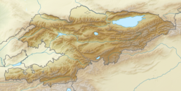 Location of Lake Merzbacher in Kyrgyzstan.