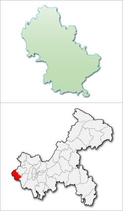 Location of Rongchang in Chongqing