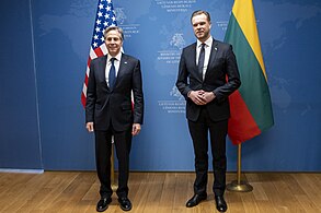 US Secretary of State Antony J. Blinken meets with Lithuanian Foreign Minister Gabrielius Landsbergis