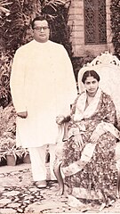 The Maharaja with his queen consort Tripura Sundari Ammani
