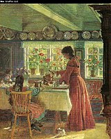 Pouring the Morning Coffee, Laurits Tuxen, 1906