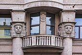 Egyptian Revival balcony in Saint Petersburg, Russia