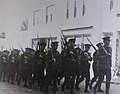 Soldiers of the 38th Battalion (Ottawa), Canadian Expeditionary Force marching on Queen Street in 1915.