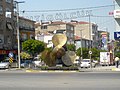 A square in Gölcük town center. Here shows the propeller of Yavuz.