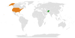 Map indicating locations of Islamic Republic of Afghanistan and United States